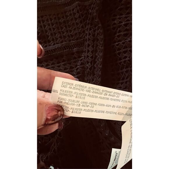 Zara Black Eyelet Dress With Slip Underneath Womens SZ M New - Picture 9 of 10